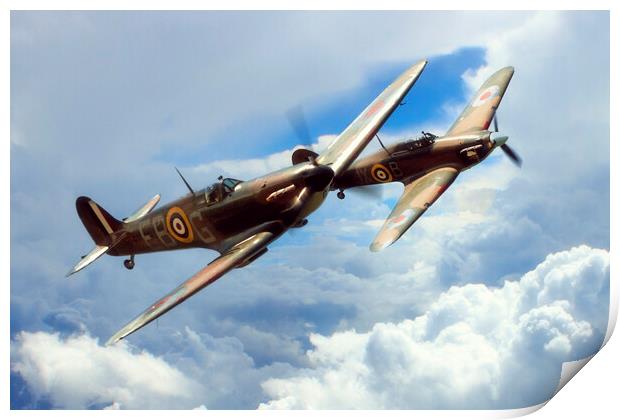 Fighters of The Battle of Britain Print by J Biggadike
