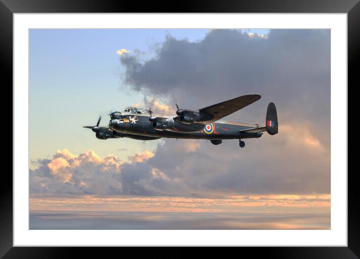 Lancaster Bomber AR-L Framed Mounted Print by J Biggadike