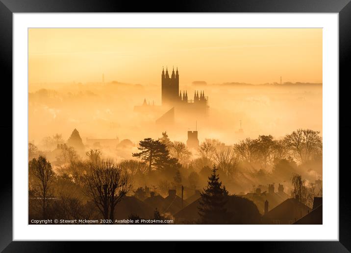 Canterbury Cathedral in the Fog Framed Mounted Print by Stewart Mckeown