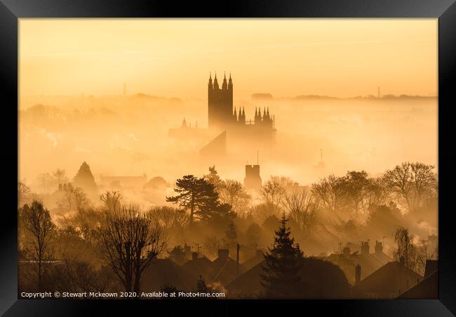 Canterbury Cathedral in the Fog Framed Print by Stewart Mckeown