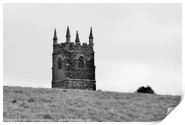 Approaching St Ildierna's Church at Lansallos, Cornwall Print by Neil Mottershead