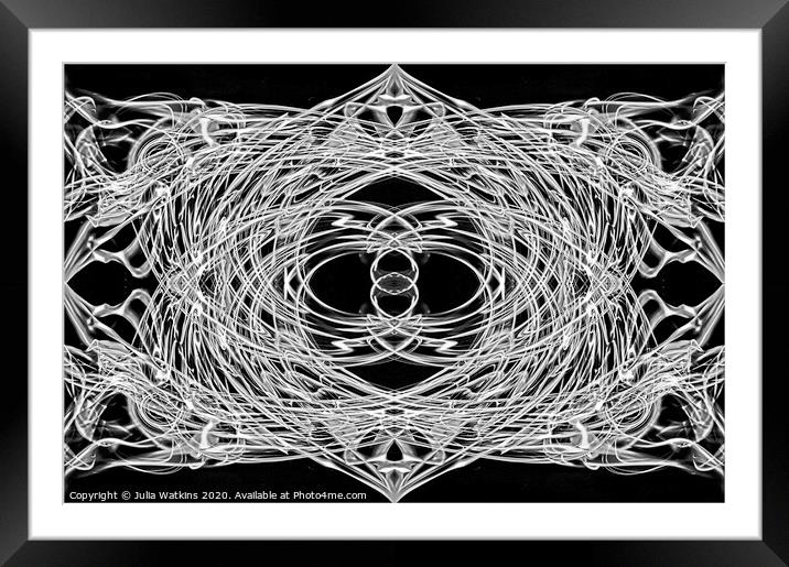 smoke twirl abstract  Framed Mounted Print by Julia Watkins