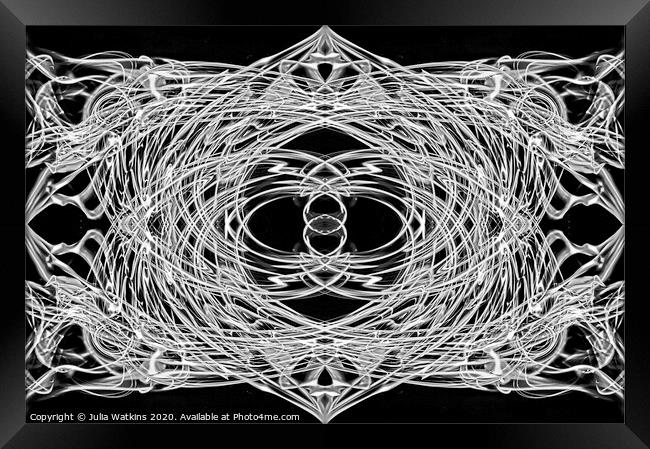 smoke twirl abstract  Framed Print by Julia Watkins