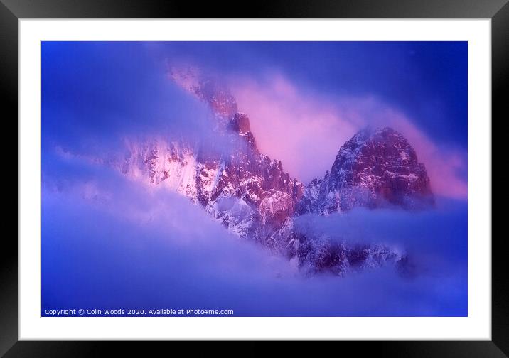 Evening light on L'aiguille Verte  Framed Mounted Print by Colin Woods
