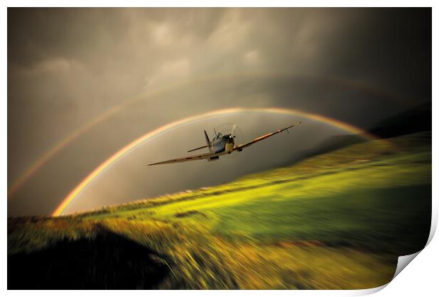 Man Will Send His Angels - Supermarine Spitfire Print by J Biggadike