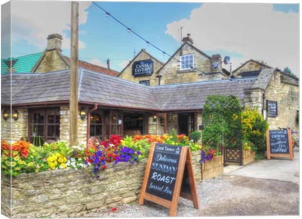 The Canal Tavern Canvas Print by Nicola Clark