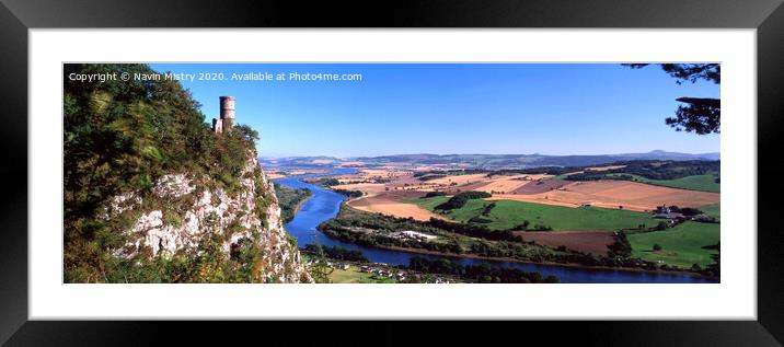Kinnoull Hill and the River Tay, Perth Scotland Panorama Framed Mounted Print by Navin Mistry