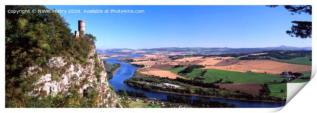 Kinnoull Hill and the River Tay, Perth Scotland Panorama Print by Navin Mistry