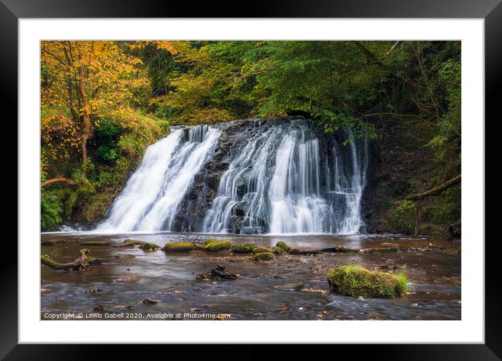 Kildale Falls / Old Meggison Waterfall Framed Mounted Print by Lewis Gabell