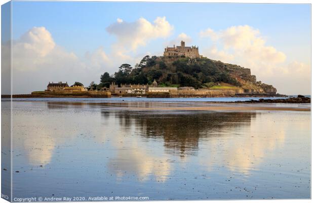 Reflections at St Michael's Mount  Canvas Print by Andrew Ray