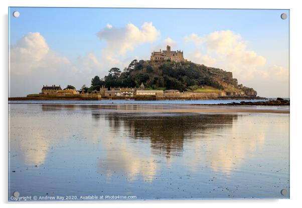 Reflections at St Michael's Mount  Acrylic by Andrew Ray