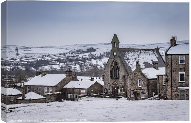 Reeth in the snow Canvas Print by kevin cook