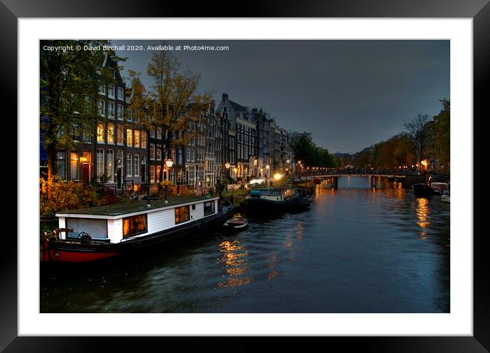 Amsterdam Evening. Framed Mounted Print by David Birchall