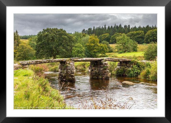 Dartmoor - Clapper Bridge at Postbridge Framed Mounted Print by Chris Warham