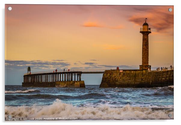 sunsetting at whitby Acrylic by kevin cook
