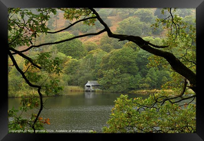 The Boathouse on Rydal Water Lake District Cumbria Framed Print by Nick Jenkins