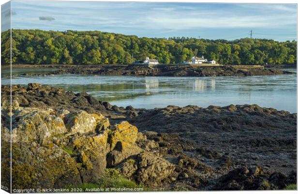 The Menai Strait between Anglesey and North Wales Canvas Print by Nick Jenkins