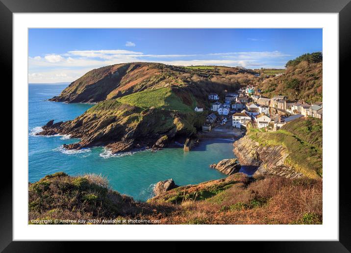 Portloe view  Framed Mounted Print by Andrew Ray