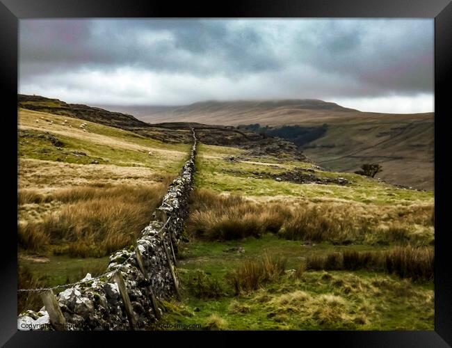 Whernside in the cloud Framed Print by Jim Day