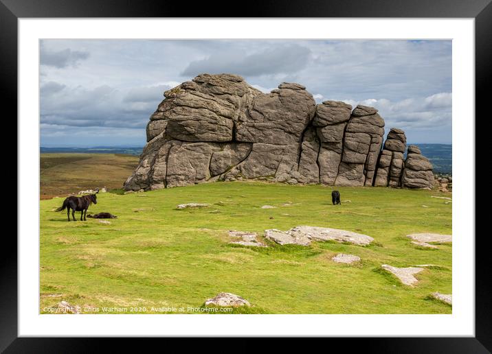 Haytor Rocks - Widecombe in the Moor Dartmoor Framed Mounted Print by Chris Warham