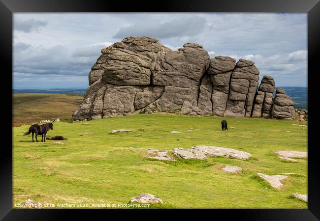 Haytor Rocks - Widecombe in the Moor Dartmoor Framed Print by Chris Warham