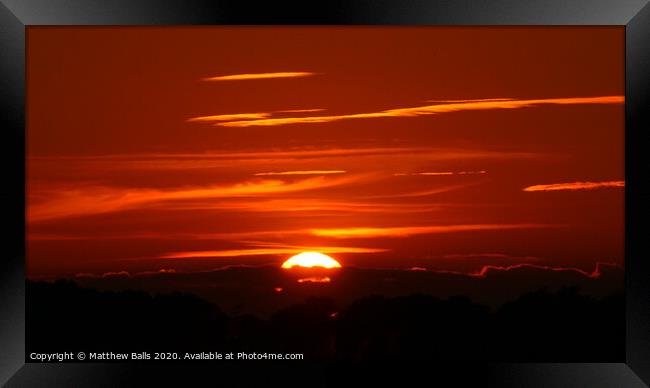 darkened sky Framed Print by Matthew Balls