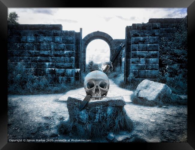 Enter the castle if you dare Framed Print by Simon Marlow