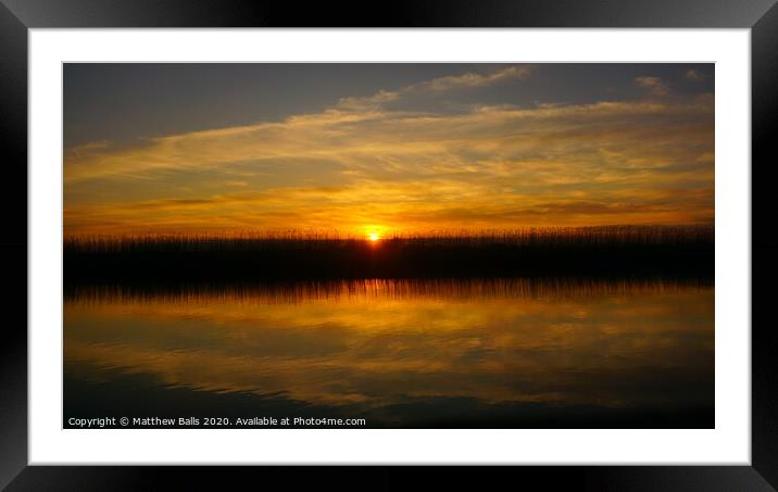 sunset with clouds Framed Mounted Print by Matthew Balls