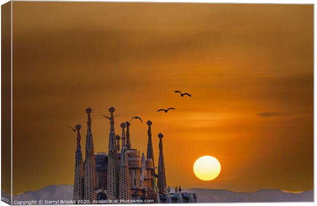 Sunset Behind Sagrada Canvas Print by Darryl Brooks