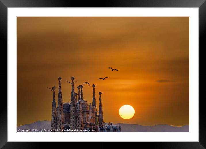 Sunset Behind Sagrada Framed Mounted Print by Darryl Brooks