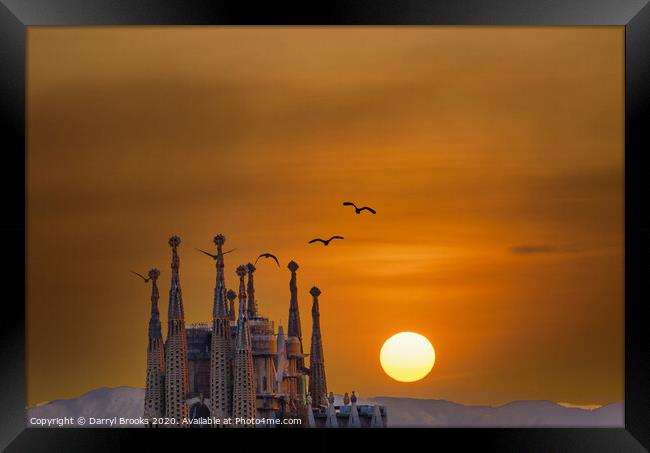 Sunset Behind Sagrada Framed Print by Darryl Brooks