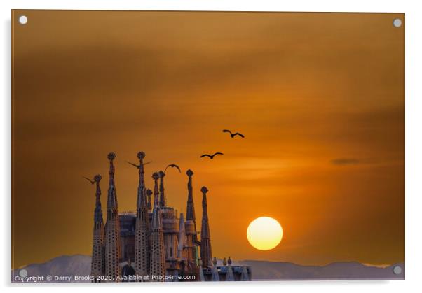 Sunset Behind Sagrada Acrylic by Darryl Brooks
