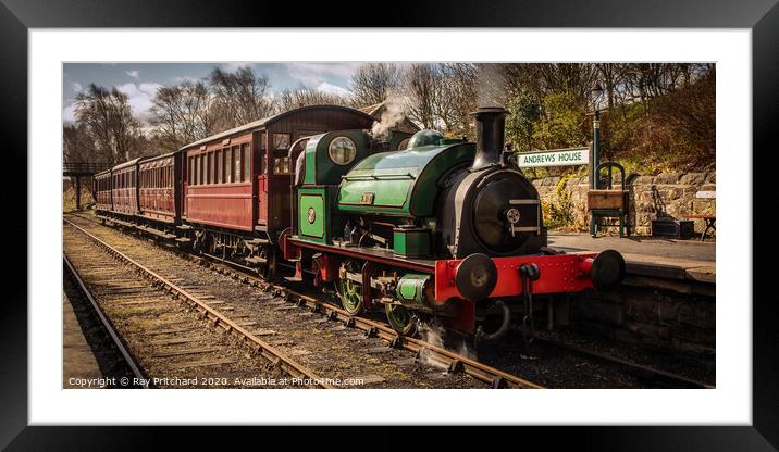 Steam Train at Tanfield Framed Mounted Print by Ray Pritchard