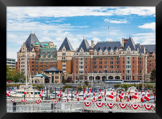 The Empress Hotel Across the Harbor Framed Print by Darryl Brooks