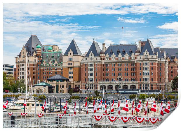 The Empress Hotel Across the Harbor Print by Darryl Brooks