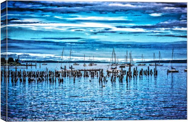 Sunset in Portland Harbor Canvas Print by Darryl Brooks