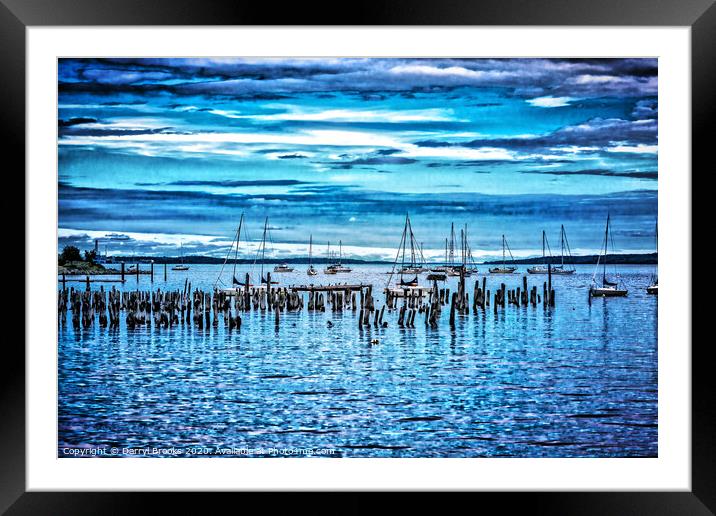 Sunset in Portland Harbor Framed Mounted Print by Darryl Brooks