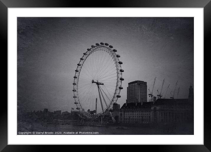 The London Eye Framed Mounted Print by Darryl Brooks