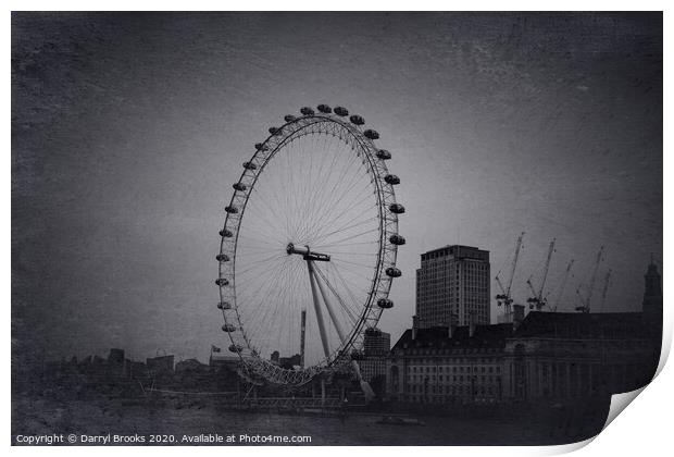 The London Eye Print by Darryl Brooks