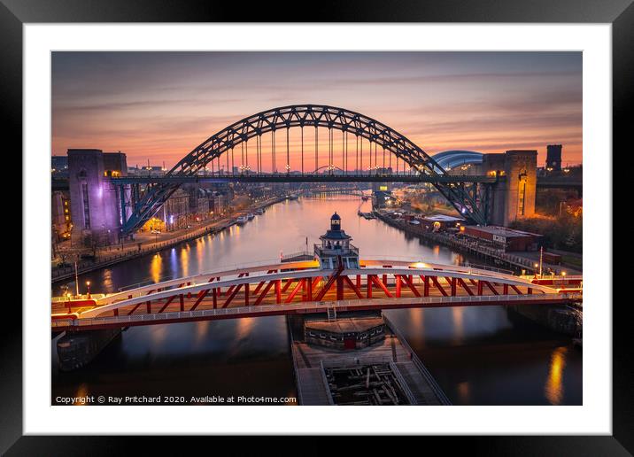 View from the High Level Bridge Framed Mounted Print by Ray Pritchard