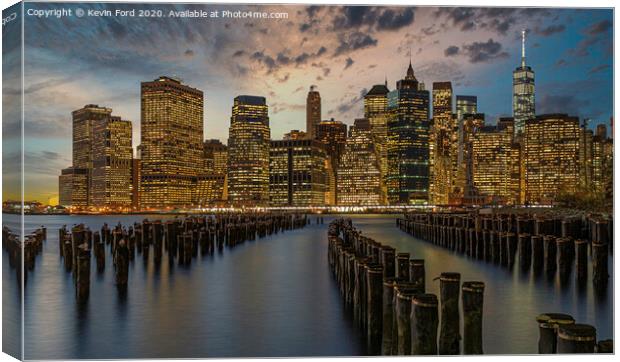 Lower Manhattan just after Sunset Canvas Print by Kevin Ford