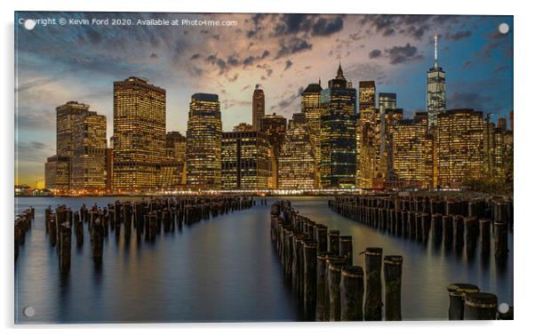 Lower Manhattan just after Sunset Acrylic by Kevin Ford