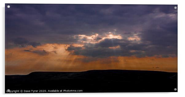 Dusk's Palette Over Peak District Moors Acrylic by David Tyrer