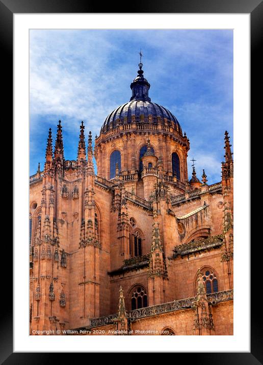 Stone Dome New Salamanca Cathedral Spain Framed Mounted Print by William Perry