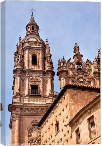 Stone Tower New Salamanca Cathedral Spain Canvas Print by William Perry
