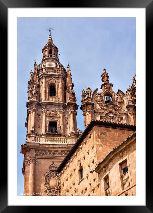 Stone Tower New Salamanca Cathedral Spain Framed Mounted Print by William Perry