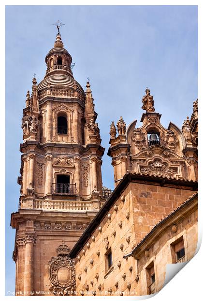 Stone Tower New Salamanca Cathedral Spain Print by William Perry