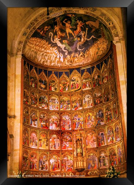 Ancient Apse House Old Salamanca Cathedral Spain Framed Print by William Perry