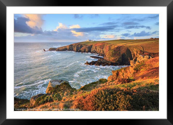 First light at Housel Bay (Lizard) Framed Mounted Print by Andrew Ray