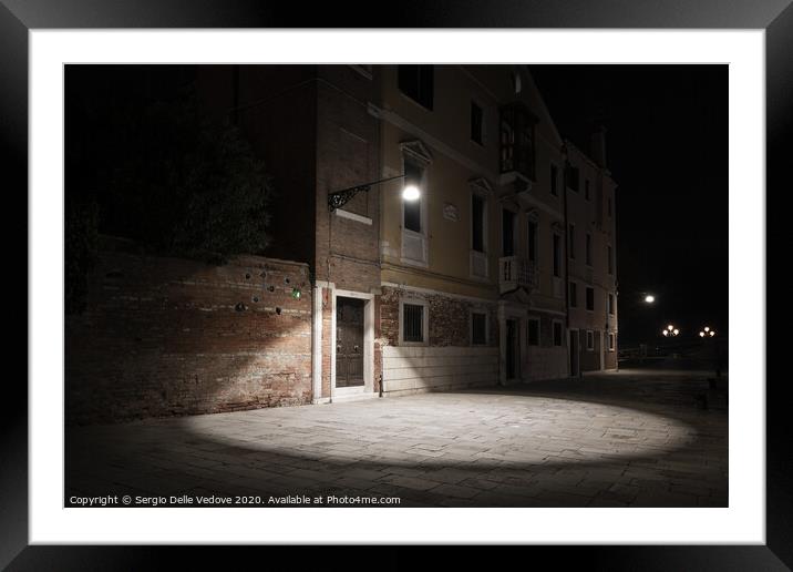 light on the street in Venice Framed Mounted Print by Sergio Delle Vedove